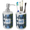 Blue Argyle Ceramic Bathroom Accessories Set (Personalized)