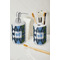 Blue Argyle Ceramic Bathroom Accessories - LIFESTYLE (toothbrush holder & soap dispenser)
