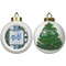 Blue Argyle Ceramic Christmas Ornament - X-Mas Tree (APPROVAL)