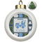 Blue Argyle Ceramic Christmas Ornament - Xmas Tree (Front View)