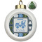 Blue Argyle Ceramic Ball Ornament - Christmas Tree (Personalized)