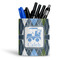 Blue Argyle Ceramic Pen Holder - Main