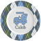 Blue Argyle Ceramic Dinner Plates (Set of 4) (Personalized)