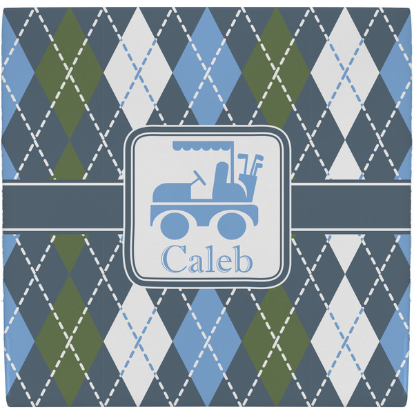 Custom Blue Argyle Ceramic Tile Hot Pad (Personalized)