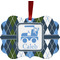 Blue Argyle Christmas Ornament (Front View)