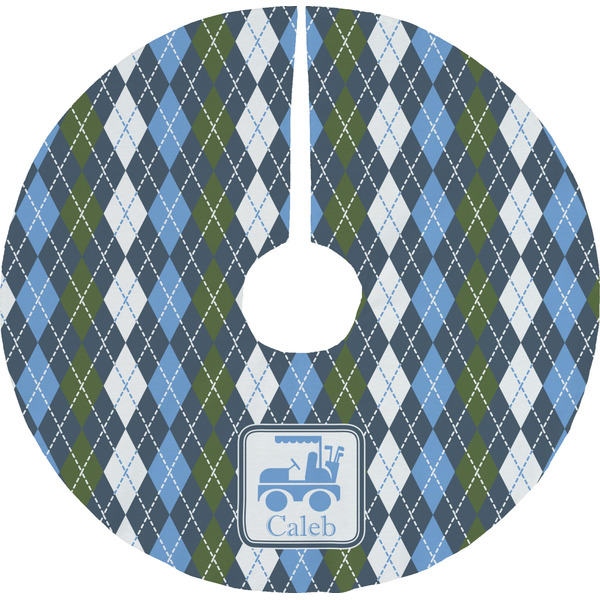 Custom Blue Argyle Tree Skirt (Personalized)