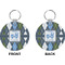Blue Argyle Circle Keychain (Front + Back)