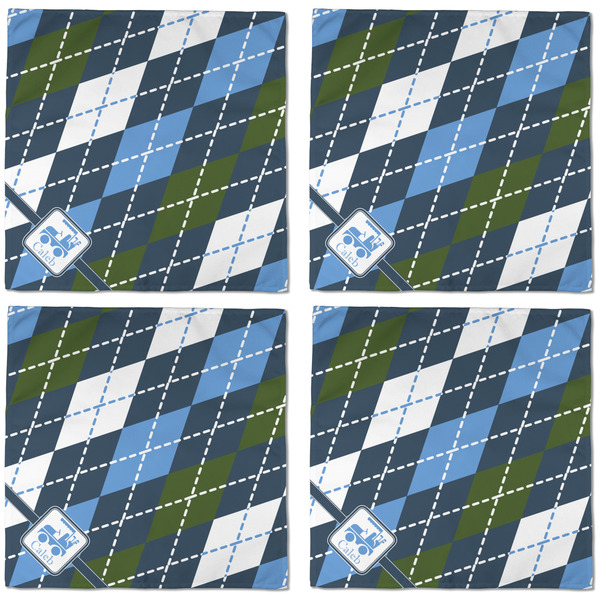 Blue Argyle Cloth Napkins - Personalized Dinner (APPROVAL) Set of 4