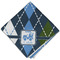 Blue Argyle Cloth Dinner Napkin - Single w/ Name or Text