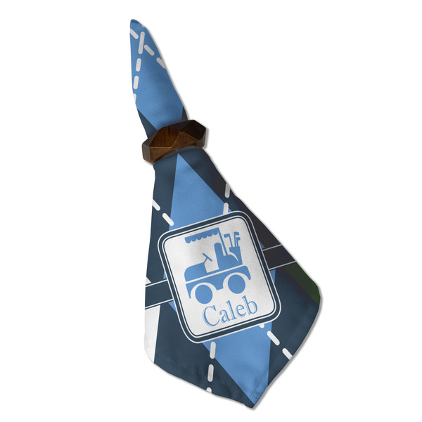 Blue Argyle Cloth Napkins - Personalized Dinner (Folded in Ring) (MAIN)