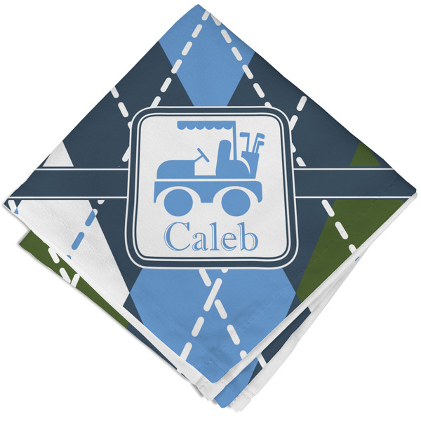 Custom Blue Argyle Cloth Napkin w/ Name or Text