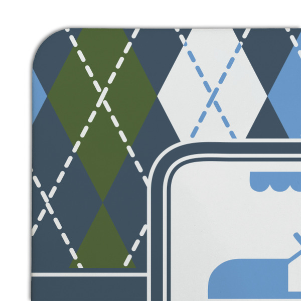 Blue Argyle Coaster Set - DETAIL