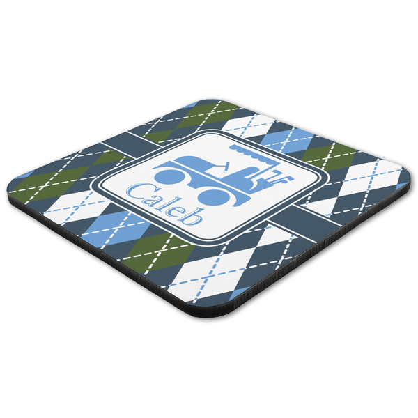 Blue Argyle Coaster Set - FLAT (one)