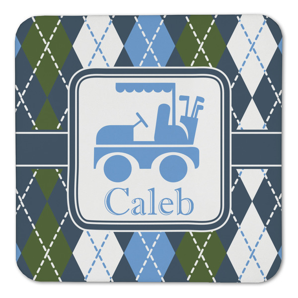 Blue Argyle Coaster Set - FRONT (one)