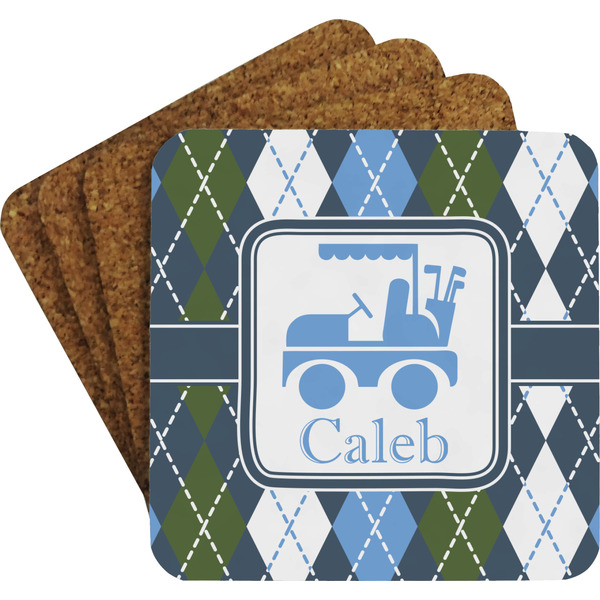 Blue Argyle Coaster Set (Personalized)