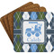 Blue Argyle Coaster Set (Personalized)