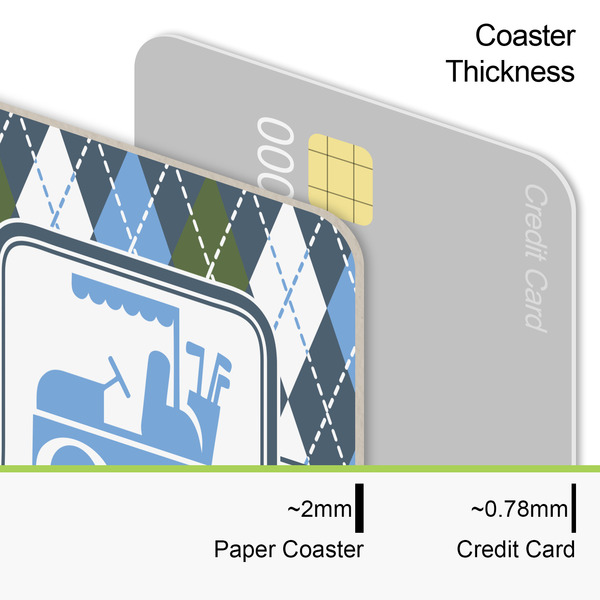 Blue Argyle Coaster Thickness