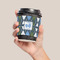 Blue Argyle Coffee Cup Sleeve - LIFESTYLE