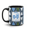 Blue Argyle Coffee Mug - 11 oz - Black