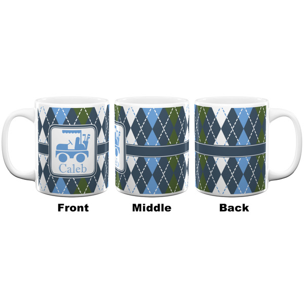 Blue Argyle Coffee Mug - 11 oz - White APPROVAL