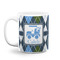 Blue Argyle Coffee Mug - 11 oz - White