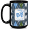 Blue Argyle Coffee Mug - 15 oz - Black Full