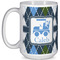 Blue Argyle Coffee Mug - 15 oz - White Full