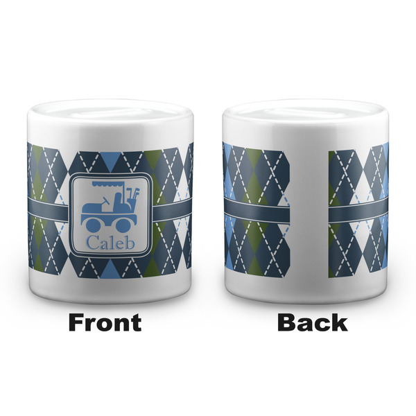 Blue Argyle Coin Bank - Apvl
