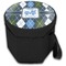Blue Argyle Collapsible Personalized Cooler & Seat (Closed)