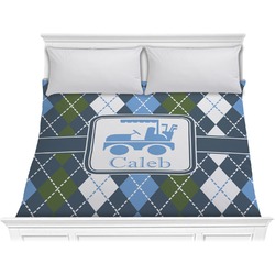 Blue Argyle Comforter - King (Personalized)