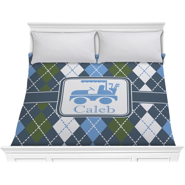 Custom Blue Argyle Comforter - King (Personalized)