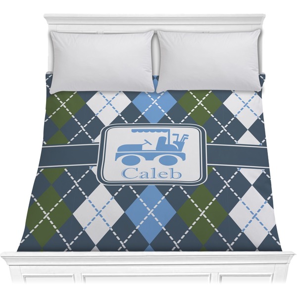 Custom Blue Argyle Comforter - Full / Queen (Personalized)