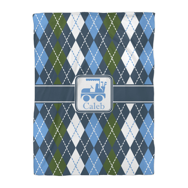 Blue Argyle Comforter - Twin XL - Front