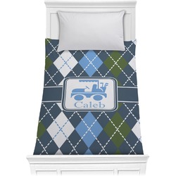 Blue Argyle Comforter - Twin XL (Personalized)