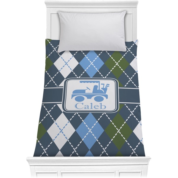 Custom Blue Argyle Comforter - Twin XL (Personalized)