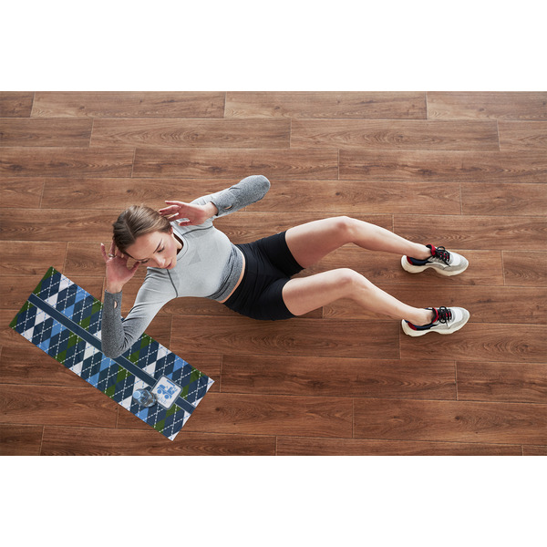 Blue Argyle Cooling Towel- Lifestyle