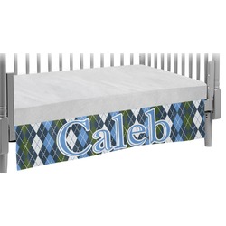 Blue Argyle Crib Skirt (Personalized)