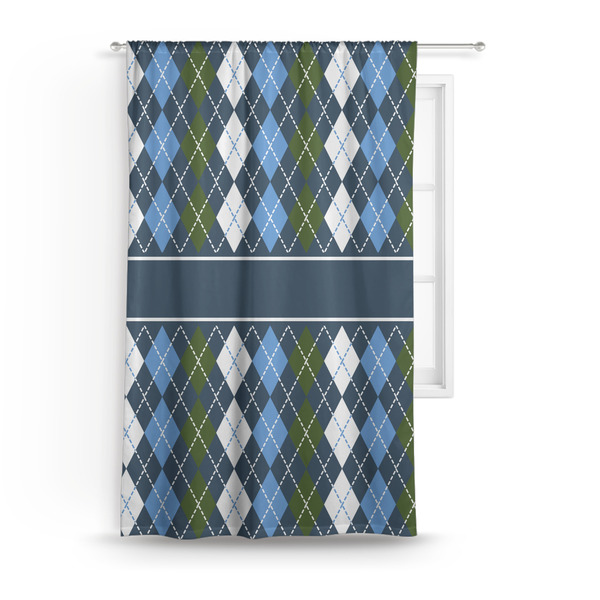 Custom Blue Argyle Curtain