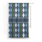 Blue Argyle Custom Curtain With Window and Rod