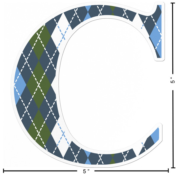 Blue Argyle Custom Shape Iron On Patches - L - APPROVAL