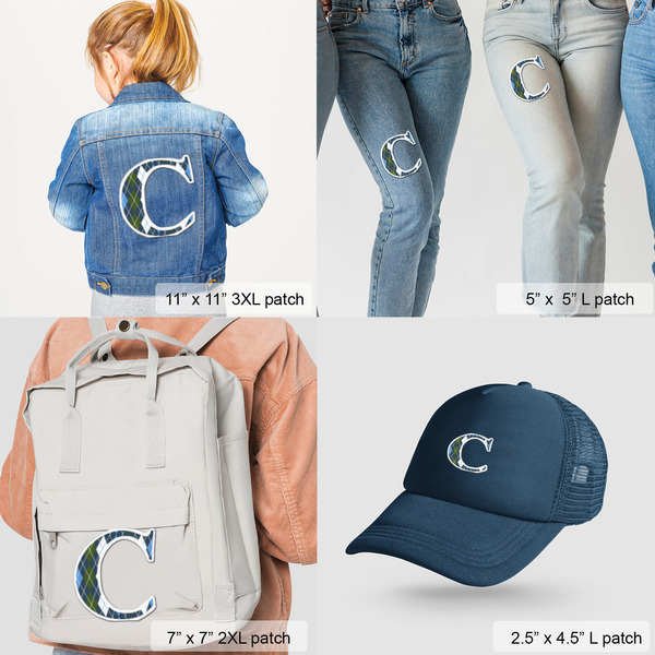 Blue Argyle Custom Shape Iron On Patches - LIFESTYLE