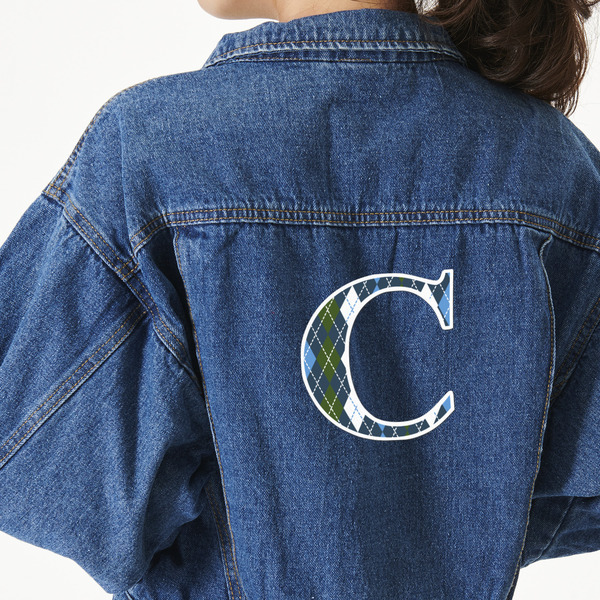 Custom Blue Argyle Twill Iron On Patch - Custom Shape - X-Large (Personalized)