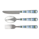 Blue Argyle Cutlery Set (Personalized)