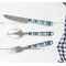 Blue Argyle Cutlery Set - w/ PLATE