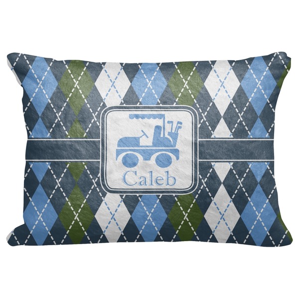 Custom Blue Argyle Decorative Baby Pillowcase - 16"x12" (Personalized)