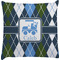 Blue Argyle Decorative Pillow Case (Personalized)