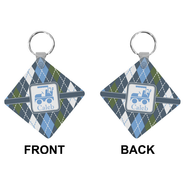 Blue Argyle Diamond Keychain (Front + Back)