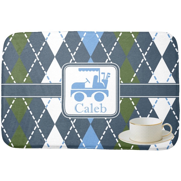 Blue Argyle Dish Drying Mat