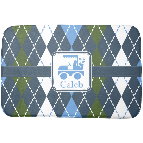 Custom Blue Argyle Dish Drying Mat (Personalized)