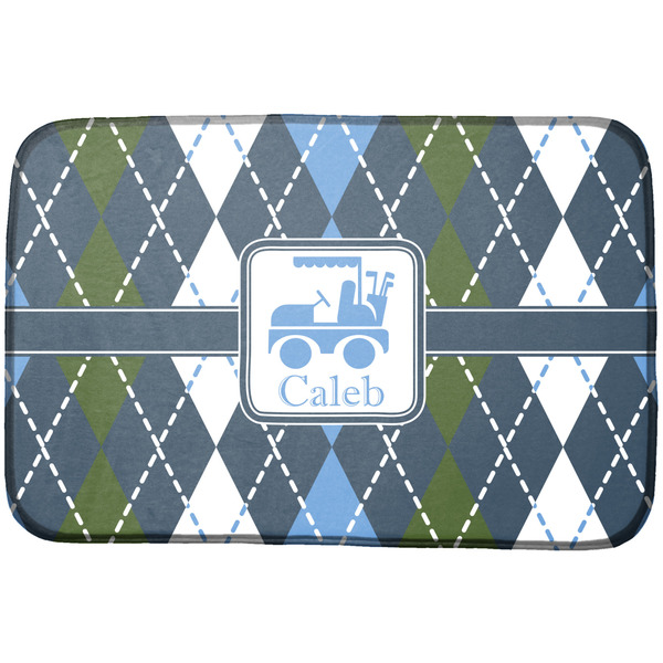 Custom Blue Argyle Dish Drying Mat (Personalized)